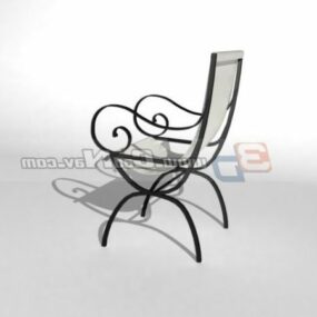 3d модель садового металевого крісла для відпочинку