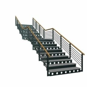 Building Outdoor Metal Stairs 3d model