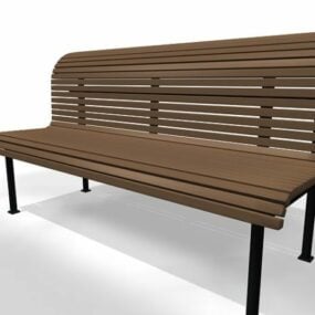 Outdoor Wood Park Bench 3d model