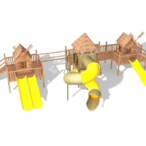 Udendørs træspil Castle 3d model