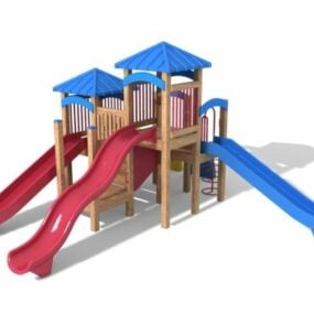 Modelo 3d de slides para crianças ao ar livre