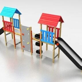 Outdoor Playground With Slide 3d model