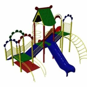 Outdoor Playground Slide Ladder 3d model