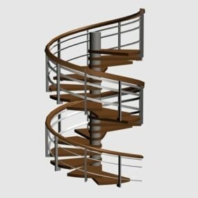 Bygg utendørs spiraltrapp 3d-modell