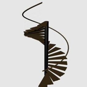 3д модель наружной строительной металлической винтовой лестницы