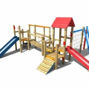Ensembles de jeux extérieurs en bois modèle 3D