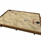 Area giochi in legno con sabbia