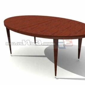 Table à manger en bois de forme ovale modèle 3D