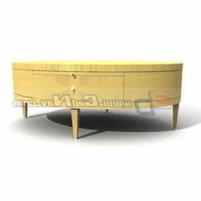 Modelo 3d de mesa de centro de formato oval