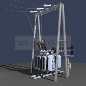 High Voltage Line Transformer Equipment 3d model