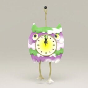 Children Room Owl Clock 3d model