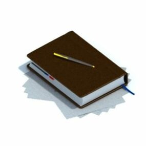 Office Pu Leather Notebook 3d μοντέλο