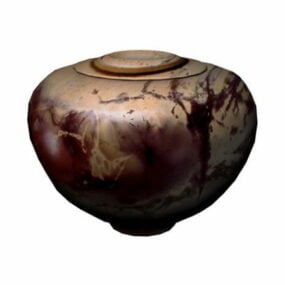 Decorazione dipinta su vaso di ceramica modello 3d