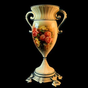 مزهرية كأس زخرفية من السيراميك نموذج ثلاثي الأبعاد