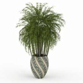 3D-Modell eines Palmenpflanzgefäßes für den Innenbereich