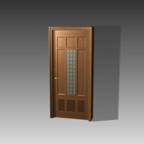דלת עם תריס זכוכית מוסיף עיצוב דגם תלת מימד
