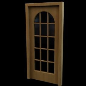 लकड़ी के पैनल दरवाजा फर्नीचर 3डी मॉडल