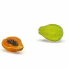 Papaya Fruit With Cross Section