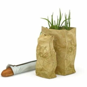 Eco Paper Bag With Food τρισδιάστατο μοντέλο