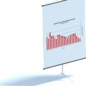 Office Paper Flip Chart Stand 3d model