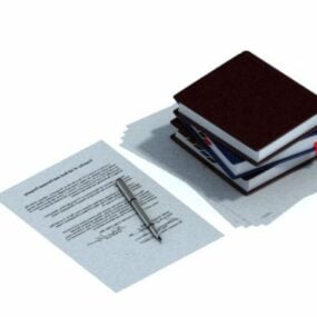 Cuadernos de papel de oficina modelo 3d