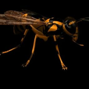 Modelo 3d de vespa de papel animal