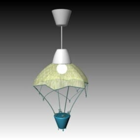 3д модель декоративного домашнего потолочного светильника с парашютом