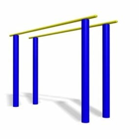 Modelo 3d de equipamento de playground para barras paralelas ao ar livre