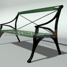 Model 3D plastikowej ławki parkowej