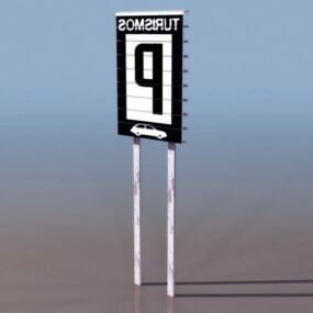 Straat parkeerplaats teken 3D-model