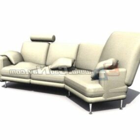 Hjemme læderpude sofa sæt 3d model