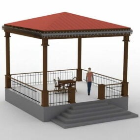 Construction d'un gazebo de patio modèle 3D