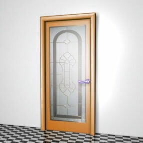 Ev Desenli Cam Kapı 3d modeli