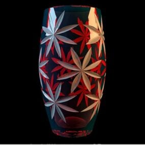 模様のある装飾的なガラスの花瓶3Dモデル