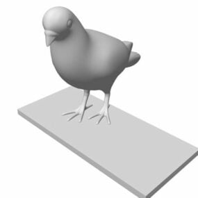 Liten Pigeon Statue 3d-modell