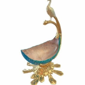 Peafowl Style Decorative Vase 3d model