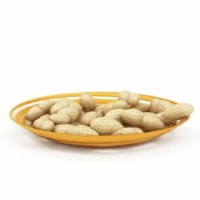 Food Peanuts On Plate 3d model