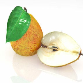 Aardpeerfruit en dwarsdoorsnede 3D-model
