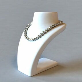 Bijoux Collier de perles noires modèle 3D