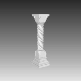 Stone Pedestal Baluster 3d model