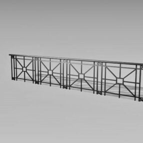 Metal Pedestrian Guardrail 3d model