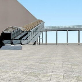 3д модель пешеходного эскалатора Skyway