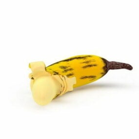 去皮的香蕉水果3d模型