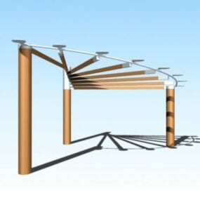 Estructura de sombra para pérgola de jardín modelo 3d