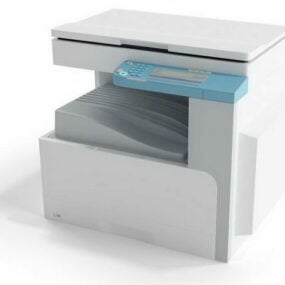 Modello 3d della macchina fotocopiatrice per ufficio
