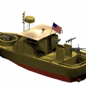 Łódź patrolowa Pibber Model 3D jednostki pływającej