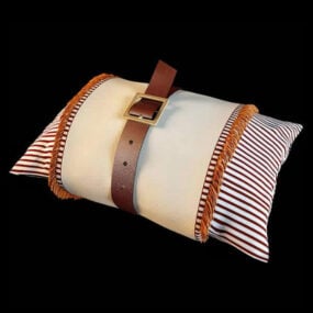 Almohada de diseño con cinturón de cuero modelo 3d