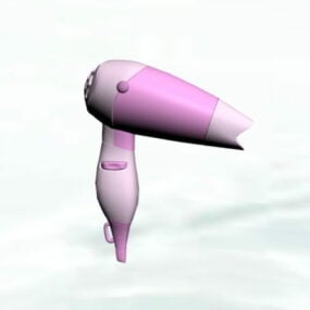 电动粉色吹风机3d模型