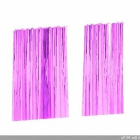 Pink Blackout Home Curtain 3d model