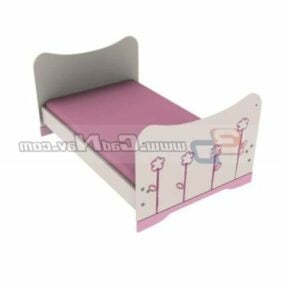 Modello 3d di mobili da letto rosa per ragazza
